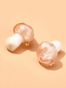 10 piezas Cuentas de murano de hongos, Abalorio DIY con diseño de hongo rosa brumoso - Rosa Pálido - Ver 6