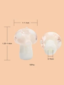 10 piezas Cuentas de murano de hongos, Abalorio DIY con diseño de hongo rosa brumoso - Rosa Pálido - Ver 7