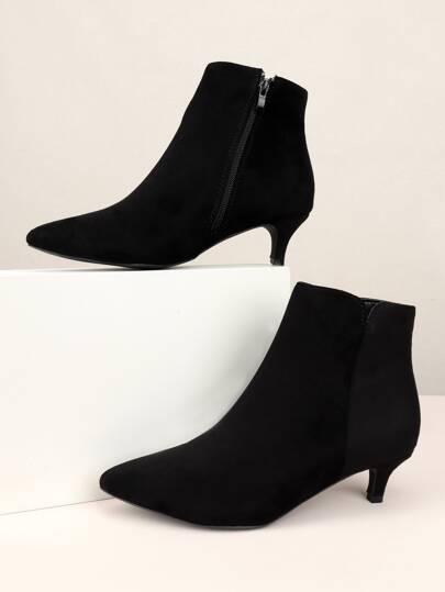 New Autumn/Winter Fashion Versatile Suede Pointed-Toe Zip-Up Ankle Boots,Boots For Women
