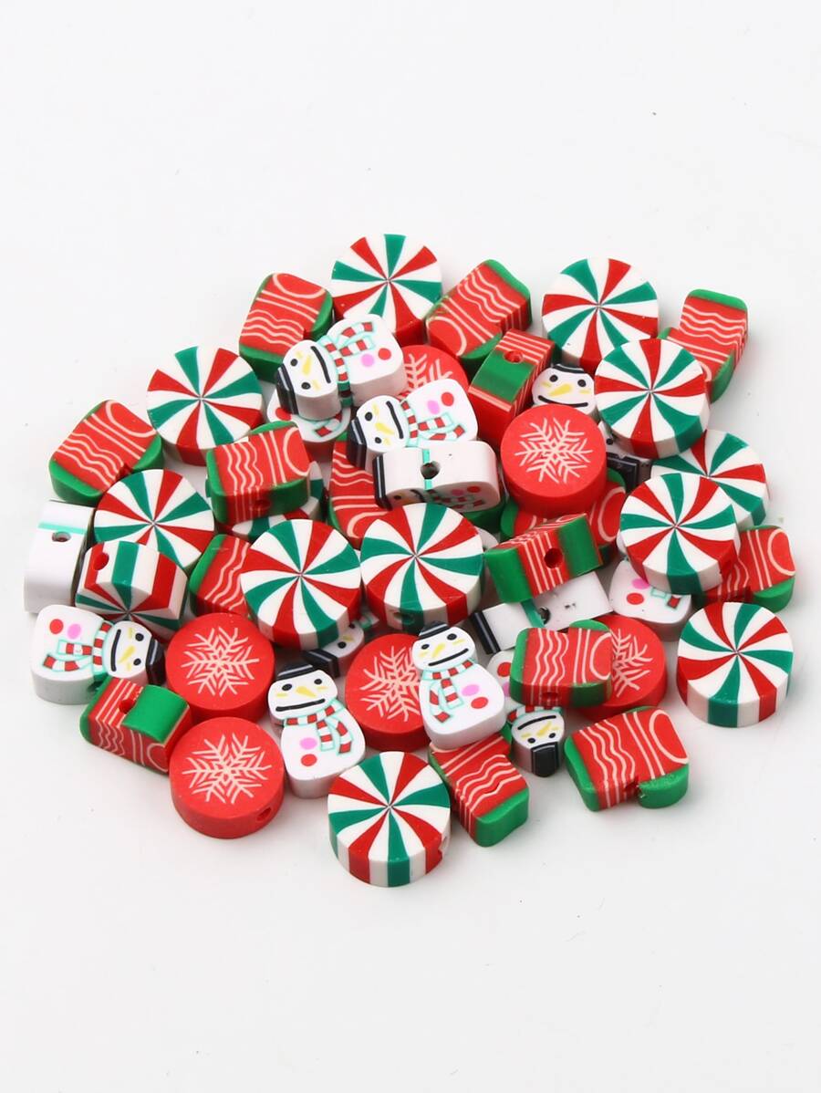 50pcs Christmas Snowman & Sock Design DIY Bead - Multicolor - View 1