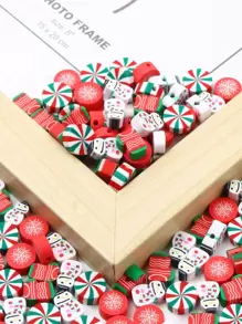 50pcs Christmas Snowman & Sock Design DIY Bead - Multicolor - View 2