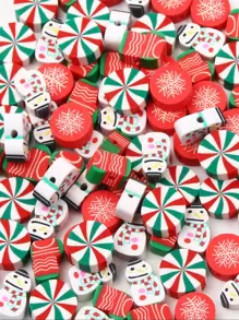 50pcs Christmas Snowman & Sock Design DIY Bead - Multicolor - View 4