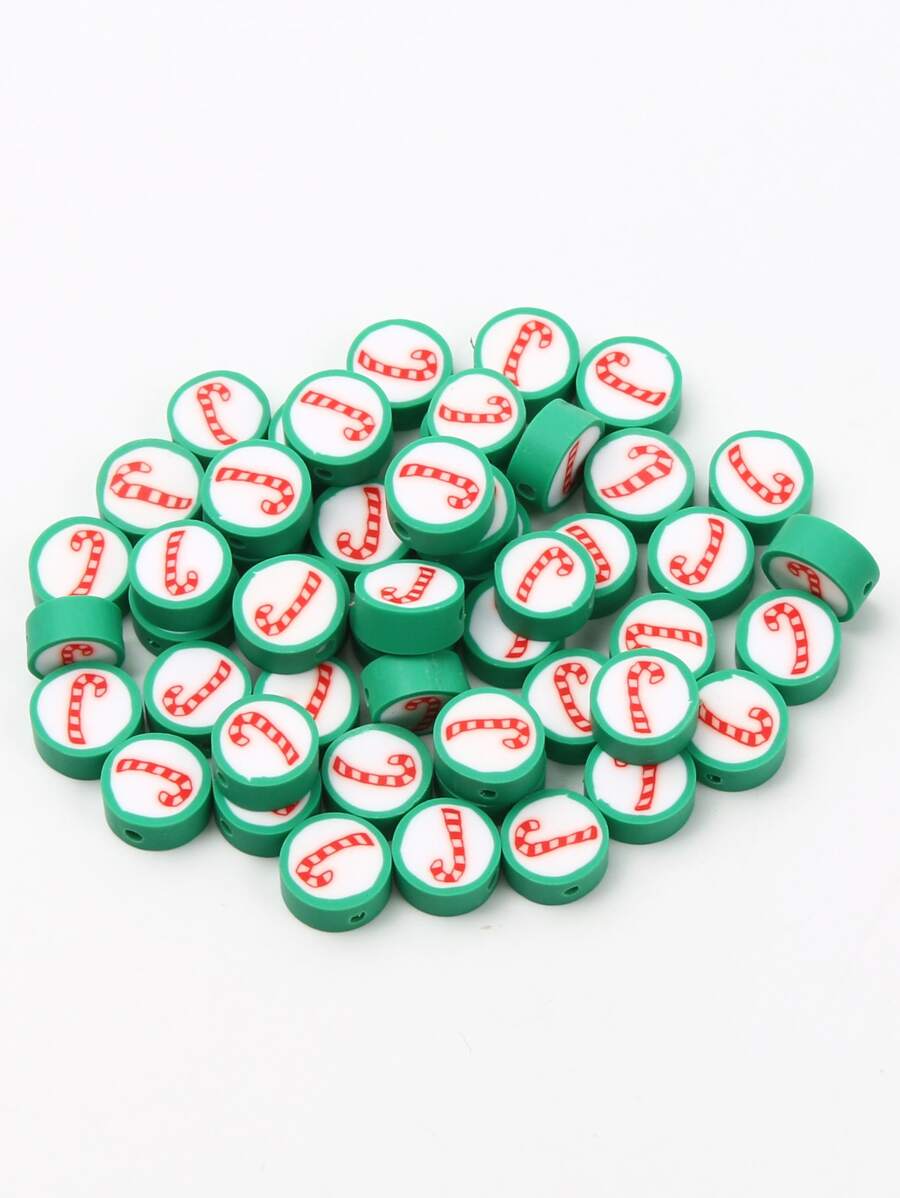50pcs Christmas Crutch Pattern DIY Bead - Multicolor - View 1