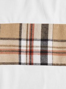 GENTILAND Men Cotton Letter Graphic Plaid Tee & Drawstring Waist Pants - Multicolor - View 3