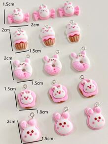 15 chiếc Mặt dây chuyền Tự làm Thiết kế Thỏ & Kẹo - Nhiều màu - Xem 3