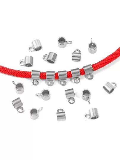 20 st/lot Rostfritt stål Hål 4 mm Runt hängande koppling Armband Pärlor Gör själv smycken Tillbehör Anslutning