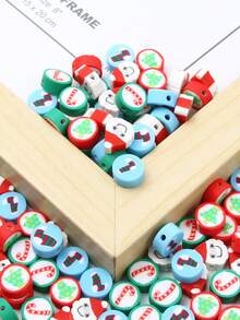 50pcs Christmas Style DIY Clay Beads For Bracelet - Multicolor - View 2