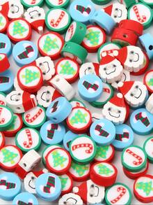 50pcs Christmas Style DIY Clay Beads For Bracelet - Multicolor - View 4