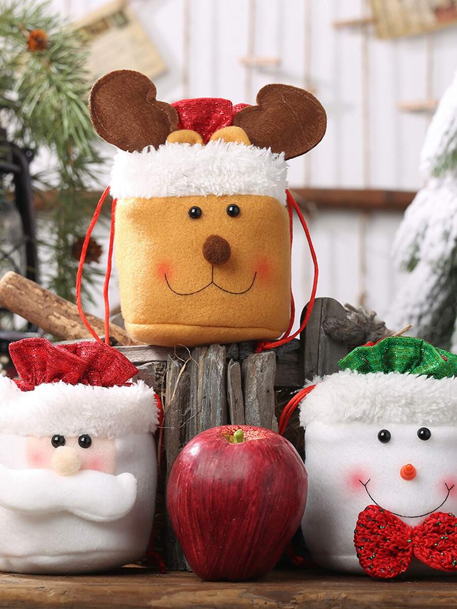 3pcs Christmas Elk & Snowman Design Decoration - Multicolor - View 1