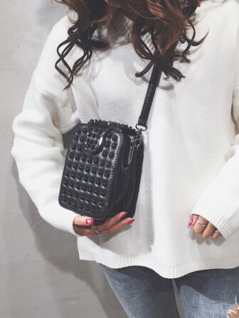Mini Studded Decor Square Bag