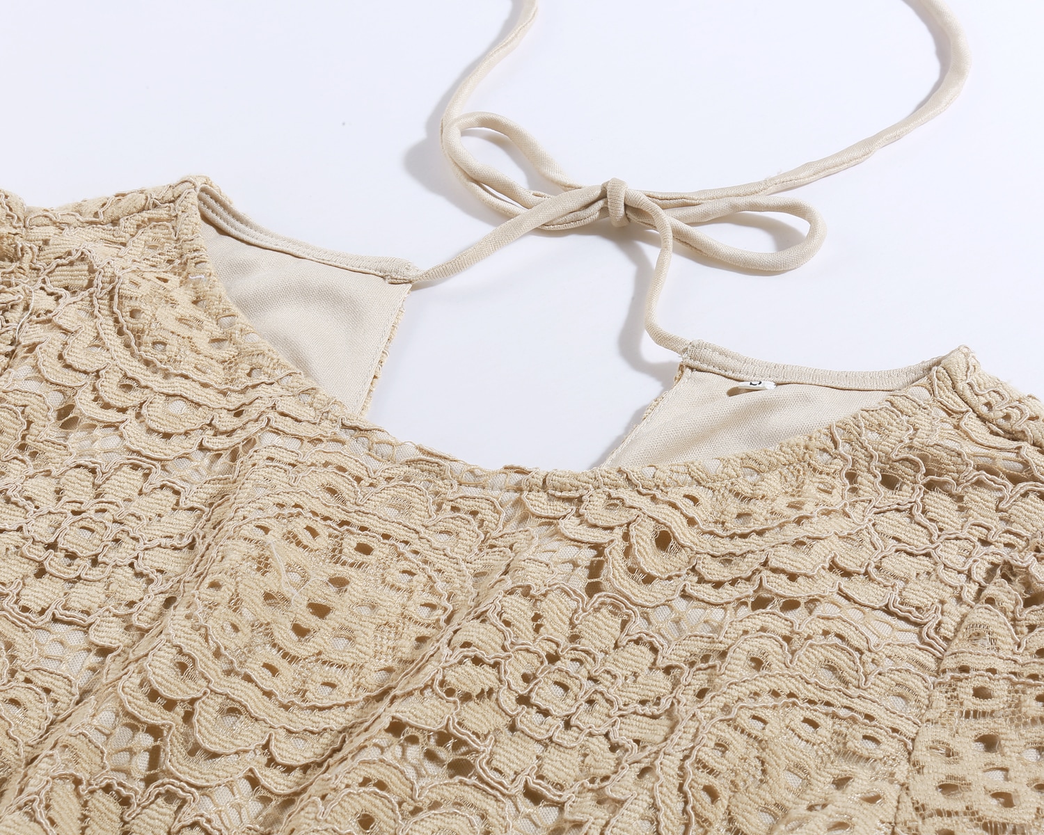 Tie Back Layered Hem Lace Dress SHEIN UK