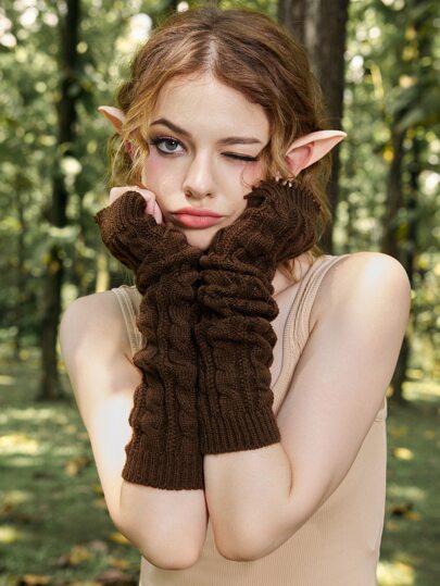 Fairycore Solid Fingerless Gloves