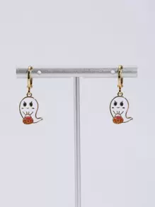 Halloween Pumpkin Decor Ghost Drop Earrings - Multicolor - View 2