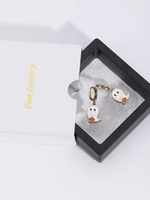 Halloween Pumpkin Decor Ghost Drop Earrings - Multicolor - View 4