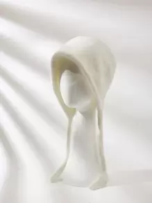 1 Miếng Của phụ nữ Mới Màu thuần Sang trọng Bịt tai Mũ Với Trái tai Cho mùa đông , Mặc hàng ngày Giải trí - trắng - Xem 1