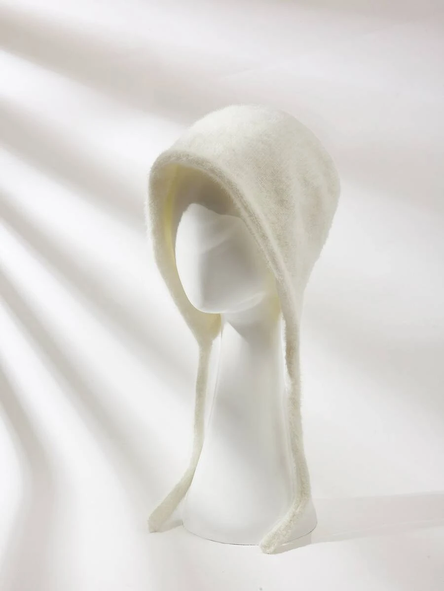 1 Miếng Của phụ nữ Mới Màu thuần Sang trọng Bịt tai Mũ Với Trái tai Cho mùa đông , Mặc hàng ngày Giải trí - trắng - Xem 1