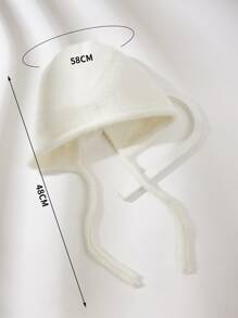 1 Miếng Của phụ nữ Mới Màu thuần Sang trọng Bịt tai Mũ Với Trái tai Cho mùa đông , Mặc hàng ngày Giải trí - trắng - Xem 3