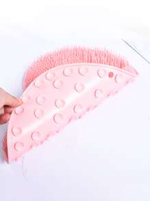 1pc Exfoliating Shower Massage Scraper,Bathroom Non-slip Bath Mat,Back Massage Brush,Silicone Foot Wash Body Cleaning Bathing Tool - Pink - View 3