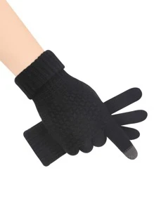 Guantes de pantalla de invierno frío para clima de nieve - Negro - Ver 2