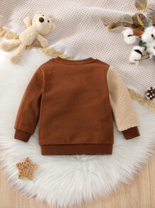 Baby Bear Patched Sweatshirt - Coffee Brown - View 2