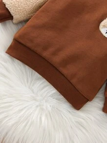 Baby Bear Patched Sweatshirt - Coffee Brown - View 5