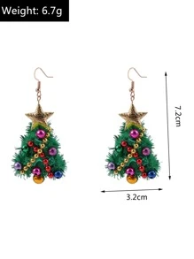 Bông tai lủng lẳng - màu xanh lá - Xem 5