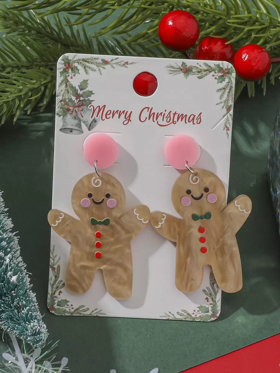 Bông tai thả bánh gừng giáng sinh - Nhiều màu - Xem 1