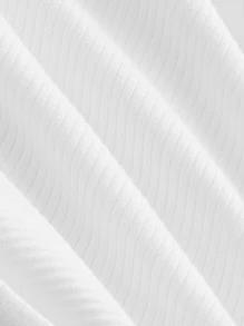 SHEIN MOD Top tank tejido de canalé cruzado - Blanco - Ver 6