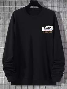 Manfinity Men Letter & Bear Print Sweatshirt - Black - View 5