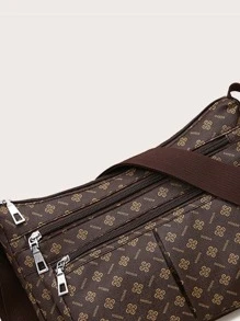 Bolso bandolera con bolsillo delantero - Café integral - Ver 5