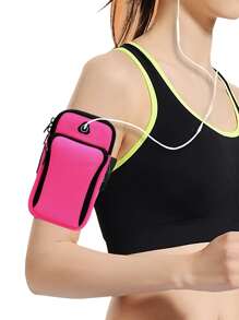 1 pieza Bolso de brazo de celular impermeable - Rosa Fucsia - Ver 1