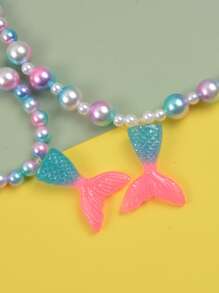 女孩串珠項鏈和手鐲 - 彩色 - 查看 2