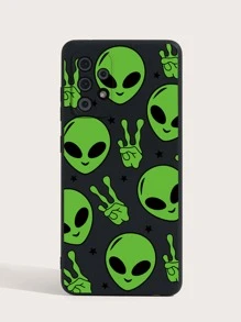 1入組卡通外星人圖案繪畫手機殼 - 彩色 - 查看 2