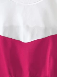 Suéter de cuello redondo de dos tonos con hombros caídos, blusas de manga larga para graduación, maestros, regreso a la escuela en otoño - Multicolor - Ver 6