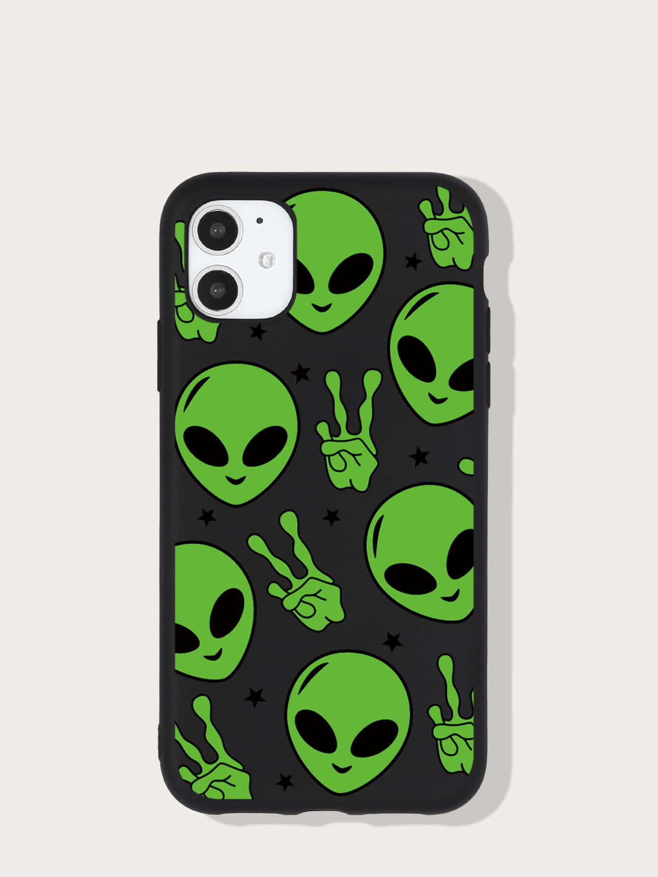 1入組卡通外星人圖案繪畫手機殼 - 彩色 - 查看 5