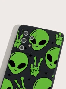 1入組卡通外星人圖案繪畫手機殼 - 彩色 - 查看 6