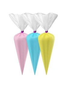 100 Piezas/pack Bolsa De Pastelería Desechable Para Decoración De Pasteles/horneado(12inch/14inch/16inch) - transparente - Ver 3
