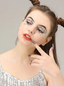 1張水鑽面部紋身貼紙