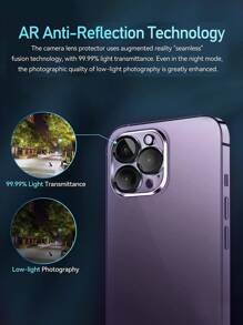 相机镜头保护膜 适用于 15/15Pro/15Plus/15Promax 防水防震防摔防刮防指纹全覆盖 - 無色 - 查看 2