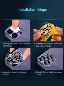 相机镜头保护膜 适用于 15/15Pro/15Plus/15Promax 防水防震防摔防刮防指纹全覆盖 - 無色 - 查看 5