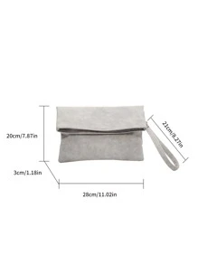 純色極簡風格方形包,適合商務/上下班/工作/辦公室使用 - 灰色 - 查看 3