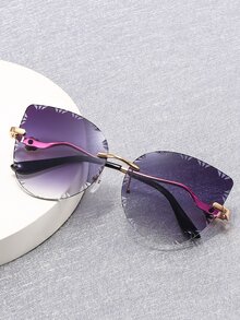 Gafas de sol ojo de gato sin montura de lentes de ombré - Degradado - Ver 1