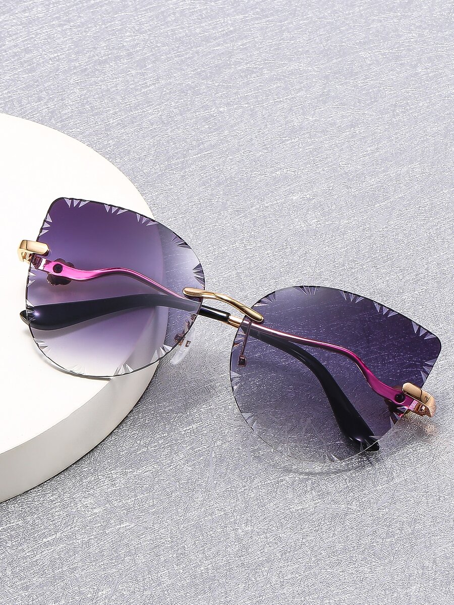 Gafas de sol ojo de gato sin montura de lentes de ombré - Degradado - Ver 1