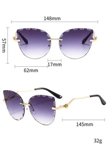 Gafas de sol ojo de gato sin montura de lentes de ombré - Degradado - Ver 4