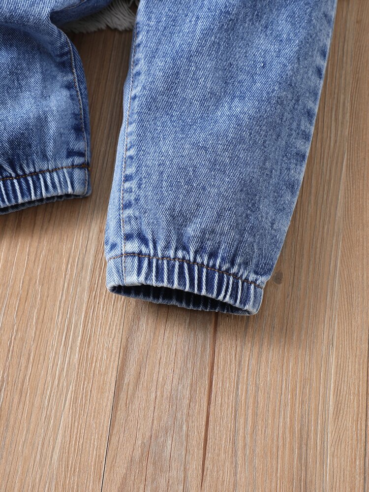 Baby Paperbag Waist Bow Front Jeans - Medium Wash - View 4