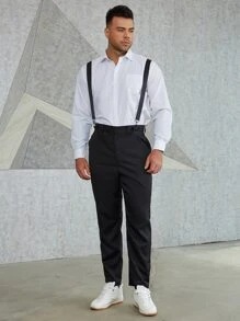 Manfinity Men Slant Pocket Suspender Trousers - Black - View 6