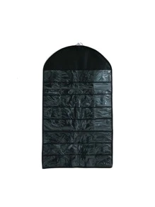 1pc Multi-grid Hanging Jewelry Bag - Black - View 2