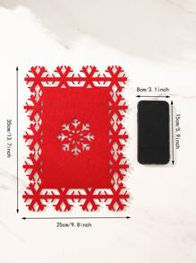 2pcs Christmas Snowflake Hollow Out Placemat - Red - View 3