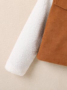 Girls Drop Shoulder Flap Detail Jacket - Multicolor - View 3