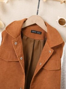 Girls Drop Shoulder Flap Detail Jacket - Multicolor - View 4